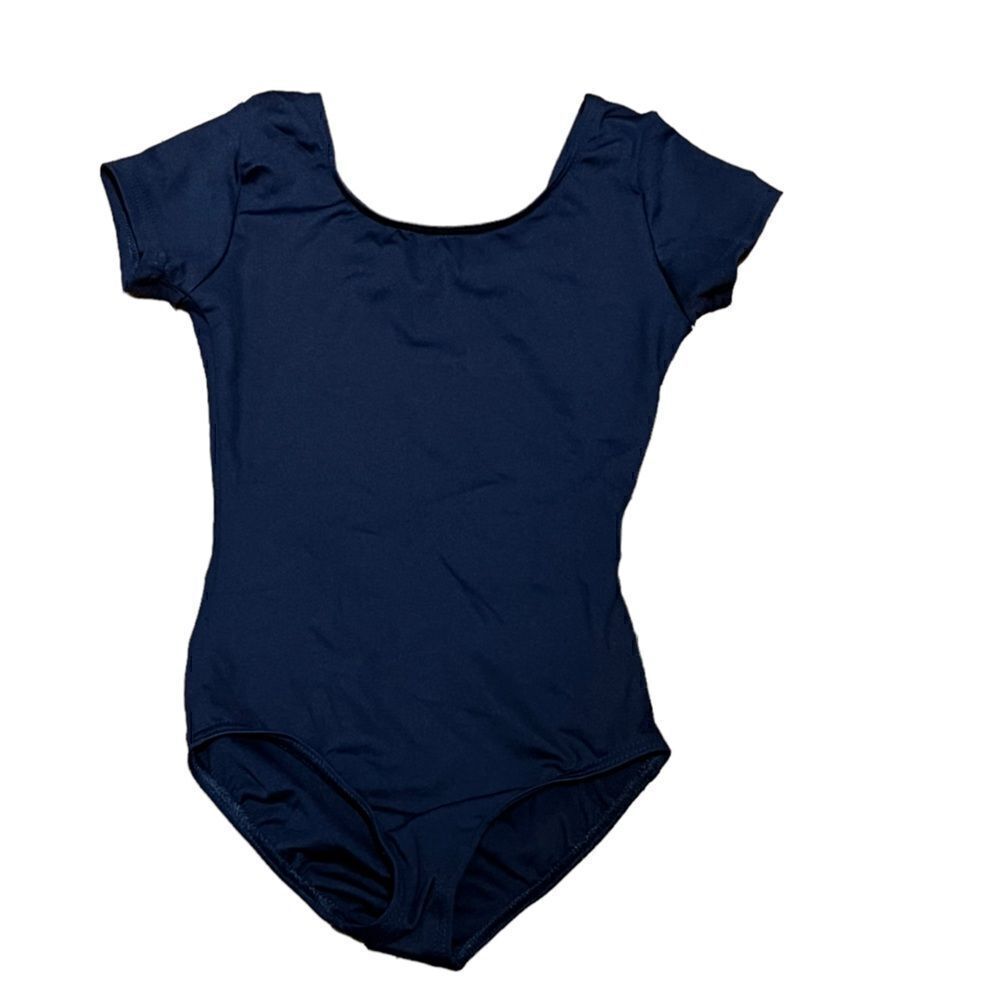 Capezio Navy Short Sleeve Dance Leotard, Size I (Intermediate/6Y), NWT